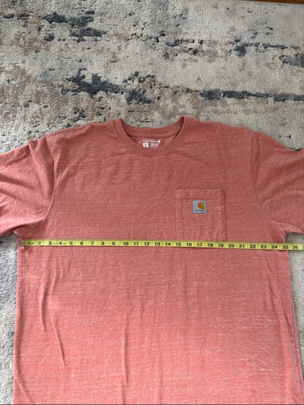 Carhartt Short Sleeve Pocket Tee in Heathered Coral size XL Tall - Picture 5 of 6